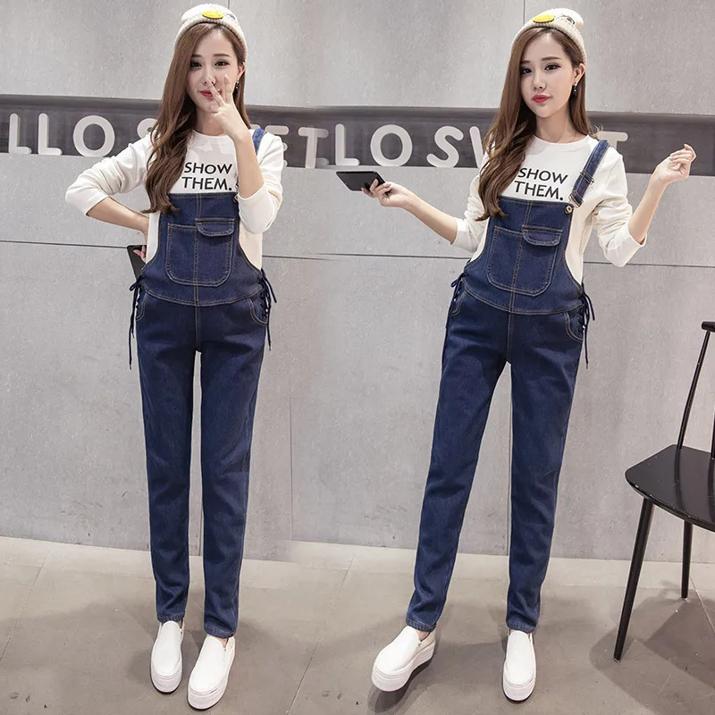 

Maternity Clothes Autumn And Winter New Pregnant Women Thick Jeans Pregnant Women Trousers Plus Velvet Thick Jumpsuit Grossesse