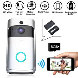 Беспроводной Wi Fi видеокамера на дверной Звонок IP Кольцо Дверной звонок двухстороннее аудио приложение управление iOS Android батарея питание