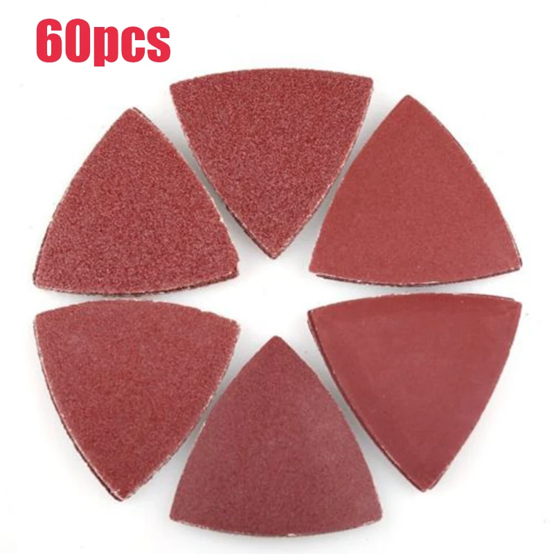 

60pcs Triangle Sanding Pads For Oscillating Multitool Hook & Loop Sandpapers Set