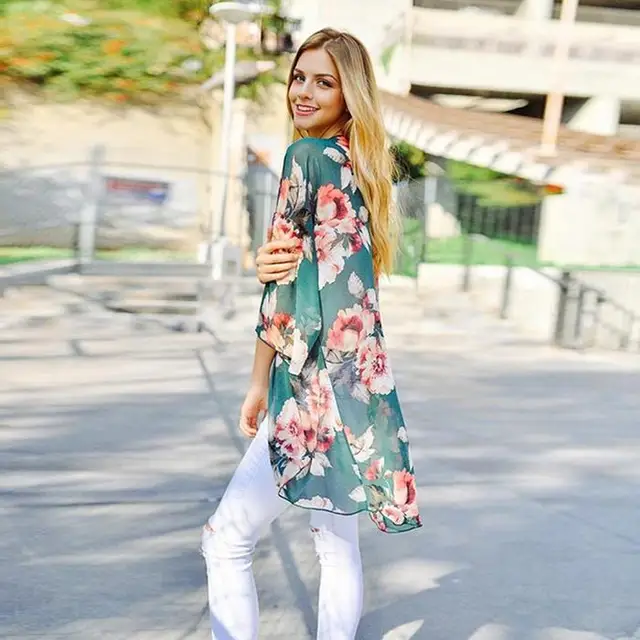 Best Price Summer Sleeve Up Beachwear Print 3/4 Cover Beach Cover-ups Loose Cardigan Beach For Women Bikini Best Price Summer Sleeve Up Beachwear Print 3/4 Cover Beach Cover-ups Loose Cardigan Beach For Women Bikini