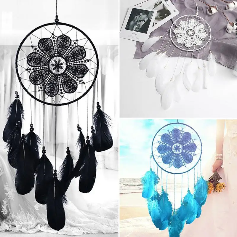 White Goose Feathers Dream Catcher Wedding Decorations Decoration Ornament Gift Valentine 's Day Gifts Wind Chimes #BO 6