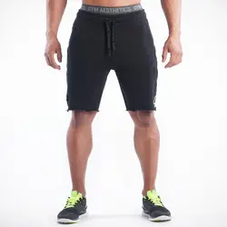 Для мужчин тренажерные залы Фитнес хлопковые шорты Повседневное винтажная длиной выше колена Короткие мужские брюки штаны для бега