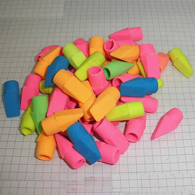 

Wholesale 3000pcs Mixed Colors Pencil Cap Erasers of Pencil Top Eraser Caps