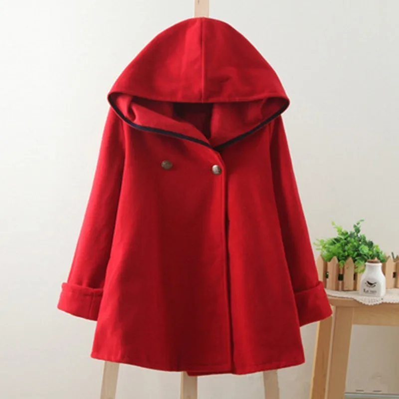 Finest Women Winter Coat Red Cape Wool Clothes Autumn Jackets And Coats Wool Windbreaker For Female 2019 N