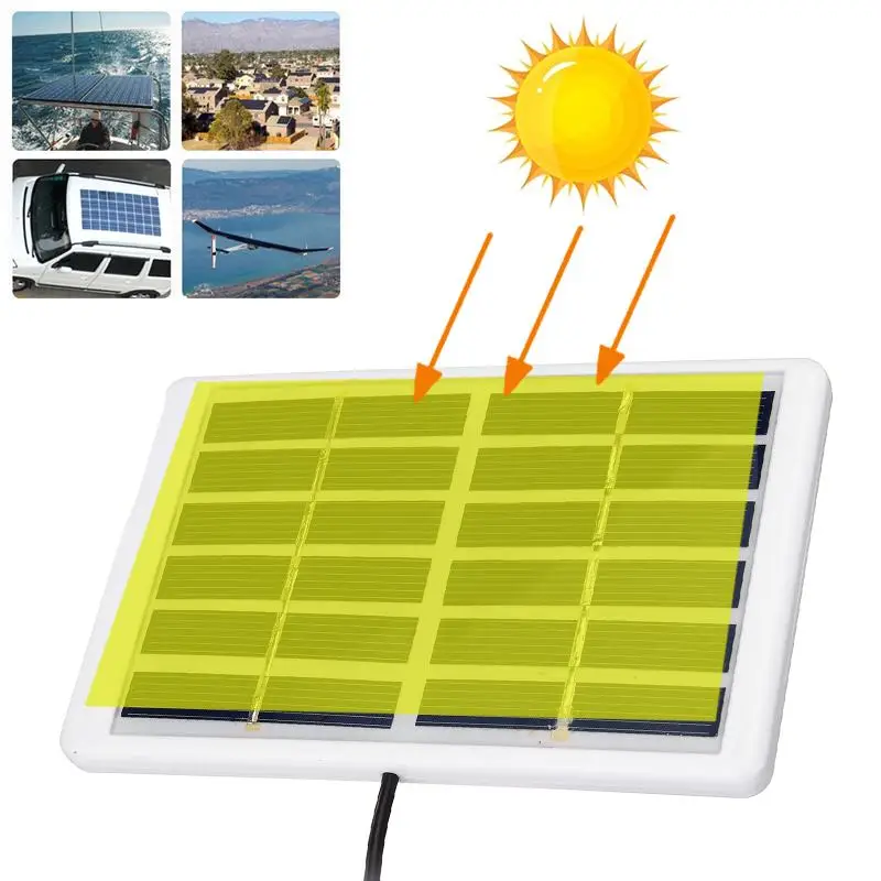 Portable 5W 6V Solar Panel Outdoor Solar Charger Panel 3 Meter Cable Climbing Fast Charger Polysilicon Tablet Generator portable solar panel solar charger panels solar battery charger solar panels solar charger
