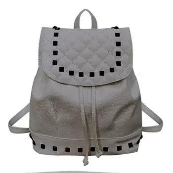 

Women Washed PU Leather Rivet Backpack Draws Casual Girls Travel Bag Travel Rucksack Bolsastring Casual Girls