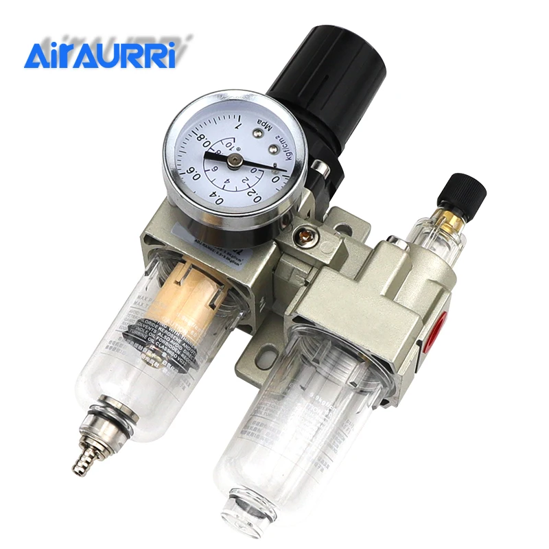

AC2010-02 1/4"PT SMC model manual drain type compressing air filter pneumatic gas source processor two joint oil-water separator