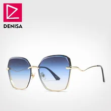 DENISA новые UV400 ретро большие солнцезащитные очки женские дизайнерские многоугольная рамка солнцезащитные очки Оттенки для женщин G25015