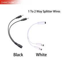 DC разъем разделитель мощности постоянного тока кабель 1 Женский до 2 Мужской 1 до 2 провода для камеры видеонаблюдения 5050 светодиодные ленты AC адаптеры JQ