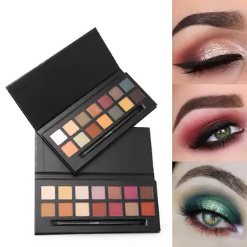 

14 Color Matte & Matallic Eyeshadow Palette Glitter Eye Shadow Nude Mineral Light Shades Smoky Makeup Set Beauty Cosmetic 40