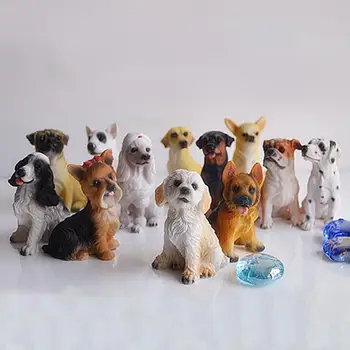 

12Pcs Lovely Dog Shape Resin Crafts Landscape Ornaments