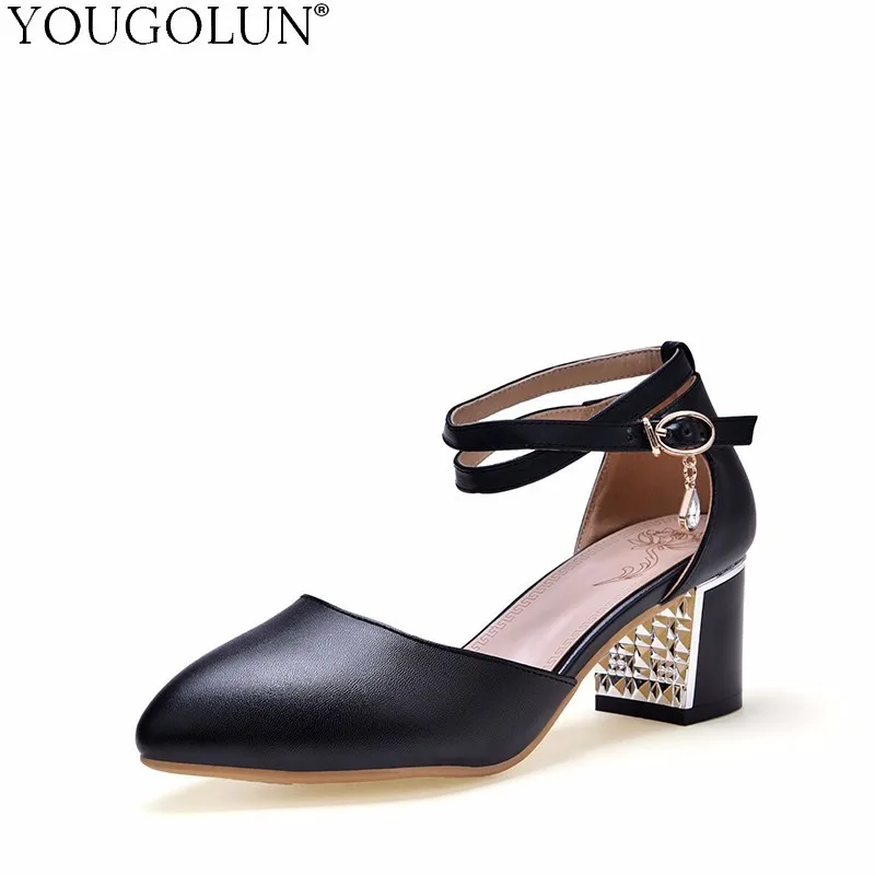 

YOUGOLUN HOT Lady Dress Shoes High Heels Elegant Woman Black White Pink Lace-up Sexy Women Summer Pointed toe Party Sandal B017