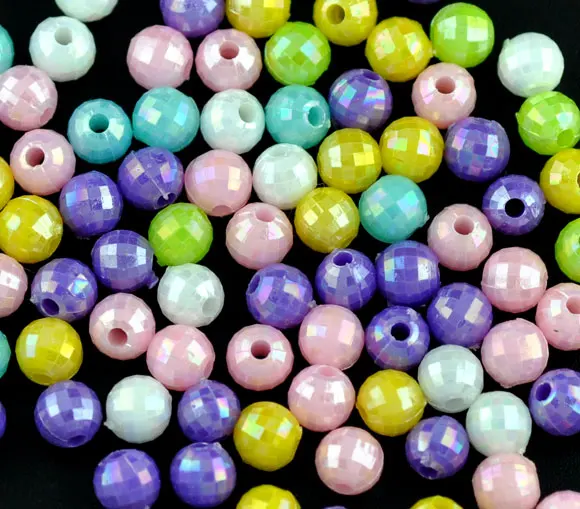 DoreenBeads 400 шт. разноцветные акриловые граненые круглые бусины разделители