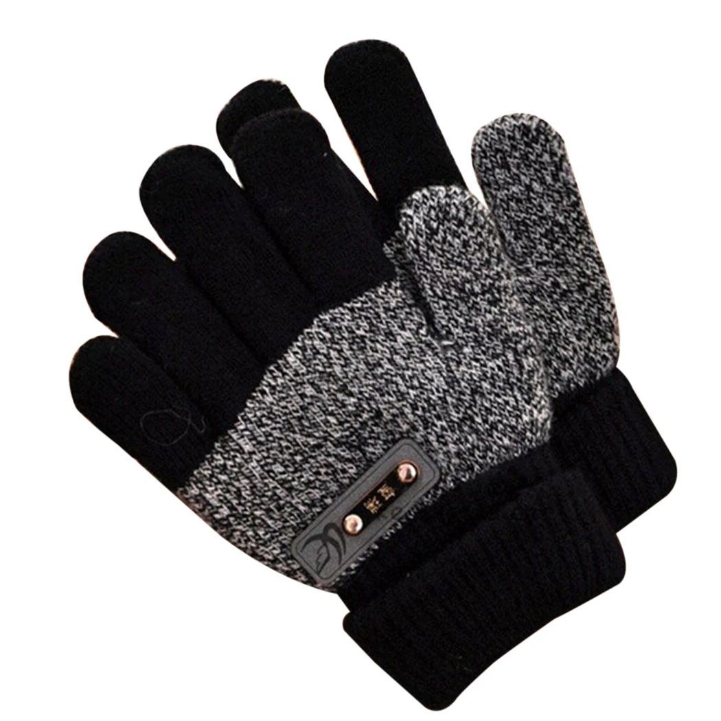 Cute Kids Winter Gloves Thick Warm Winter Knitted Finger Gloves For