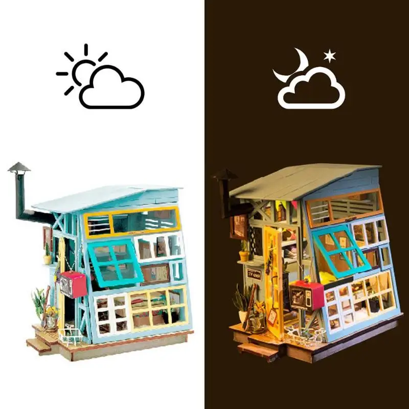 New Furniture Doll House Wooden Miniature DIY DollHouse Furniture Kit Assemble with Dust Cover Doll Home Toys For children New Furniture Doll House Wooden Miniature DIY DollHouse Furniture Kit Assemble with Dust Cover Doll Home Toys For children
