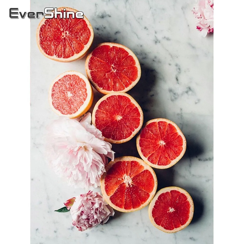 EverShine 5D Diamond Embroidery Rhinestones Orange Full Square Painting Cross Stitch Mosaic Handmade Wall Decor | Дом и сад