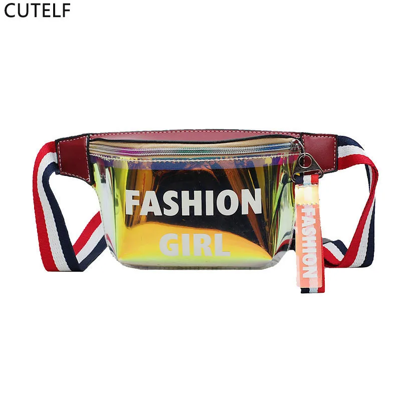 

Fanny Pack 2019 Waist Bag Women Holographic Chest Belt Bum Shoulder Jelly Bag Waist Pack Letter Sac Banane Pochete Heuptas Dames