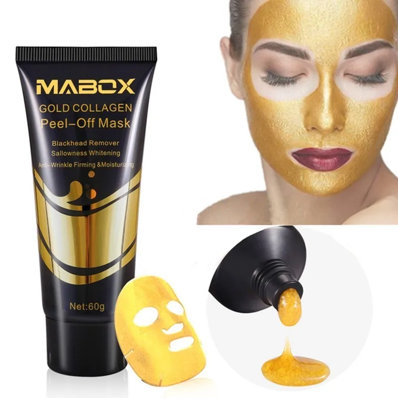 MABOX 24 K Золотая маска 60 г увлажняющий грязи Мертвого моря очиститель пор магнит Детокс Черный Грязевая маска кожи лица уход груза падения