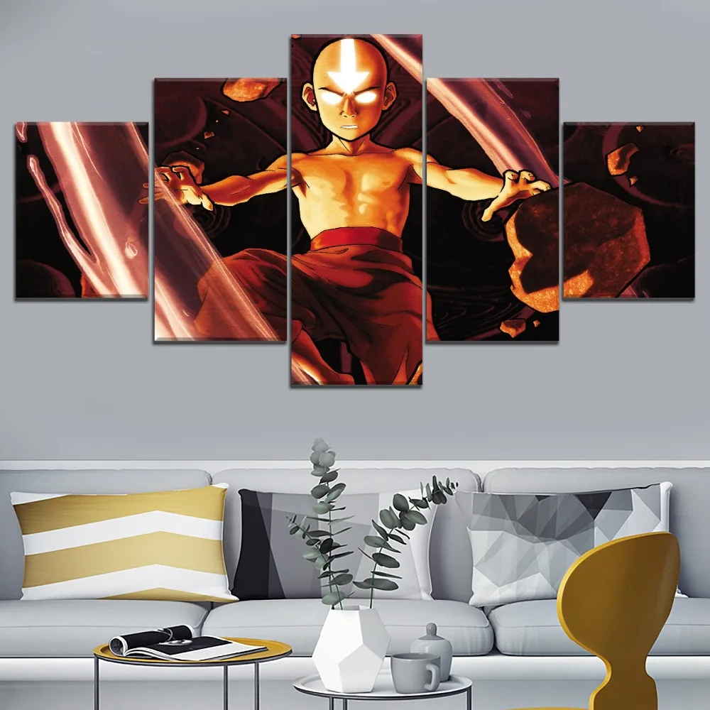 

5 Panel The Last Airbender Film Canvas Printed Painting For Living Room Wall Decor HD Picture Artworks Poster