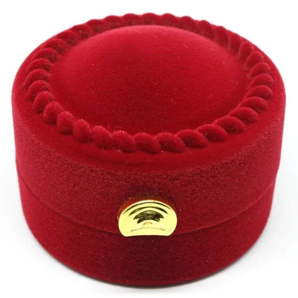 

20PCs/Bag Velveteen Single Ring Box with Cardboard Column red Display Packaging Gift Box 54x54x40mm