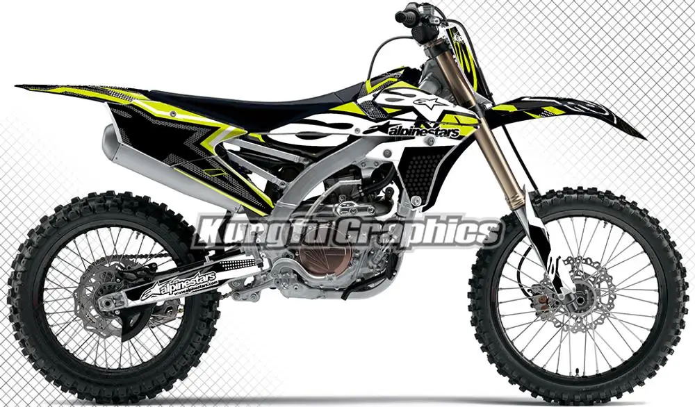 

KUNGFU GRAPHICS Custom Vinyl Stickers Kit Vehicle Wraps for Yamaha YZF250 YZ250F YZF 450 YZ450F YZ250FX 2014 2015 2016 2017 2018