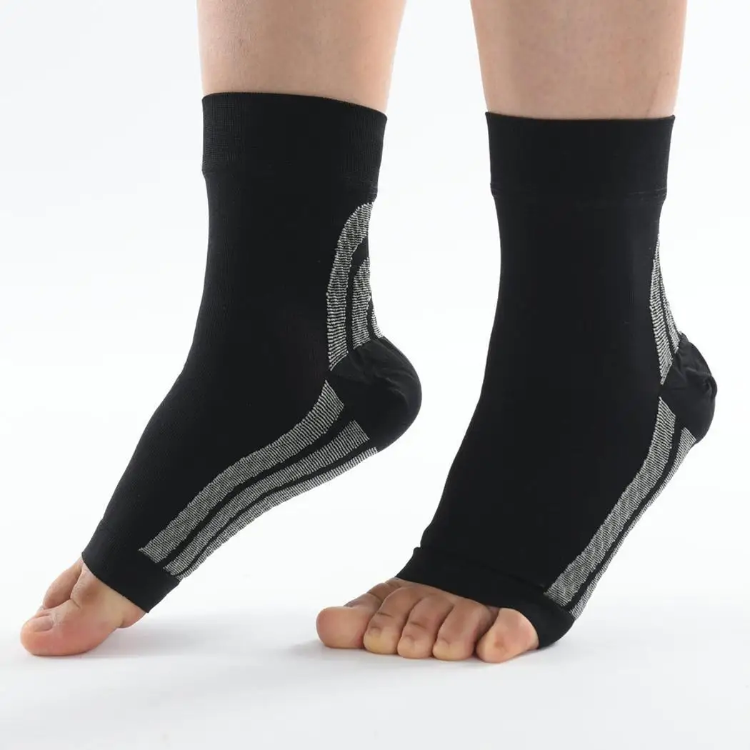 Sports High Elastic Compression Socks Foot Black Medium Massage Jacquard Health Socks All Seasons