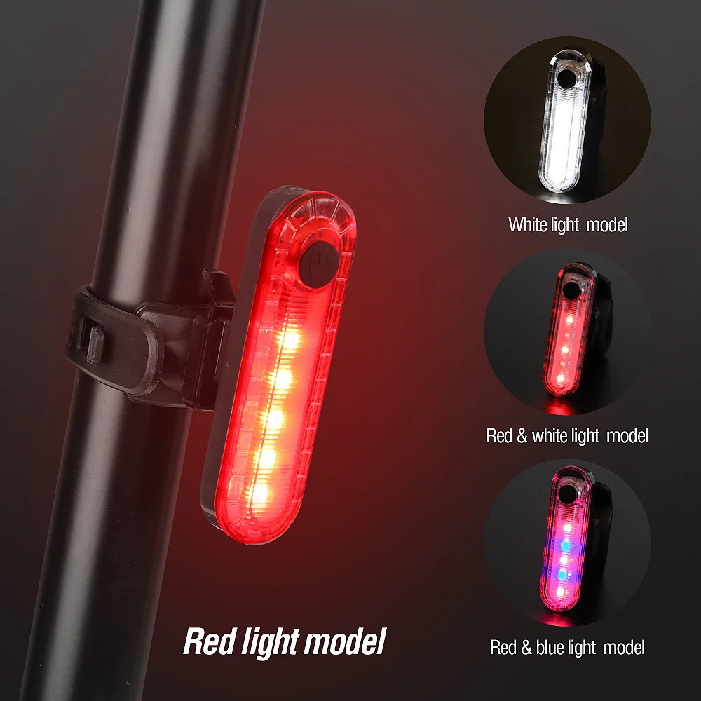 

USB Rechargeable Bike Light Rear Light 4 Modes Flashlight MTB Road Bike LED Back Lamp for Cycling Safety Warning Lights