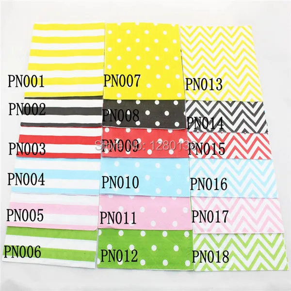 paper napkin-color chart