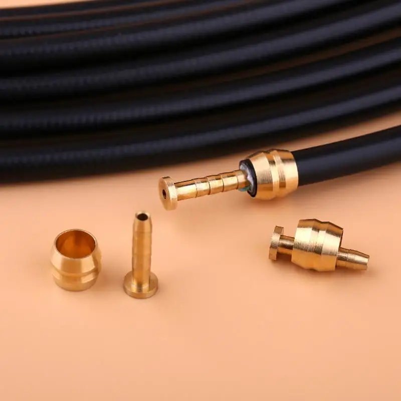 

4 Pairs Bicycle Bike Hydraulic Disc Brake Hose Pressing Ring + T Needle Cycling Brake Tubing Olive Head Oil Needle Accessories