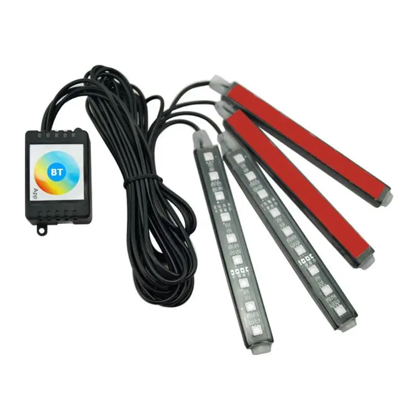 DC 12V SMD5050 RGB LED Гибкий свет Водонепроницаемый Автомобильный интерьер Footwell