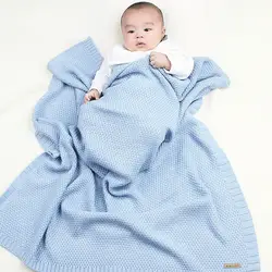 Пеленать новорожденного Одеяло s Детский Вязанный плед Обёрточная бумага супер мягкая малыша детские постельные принадлежности одеяло
