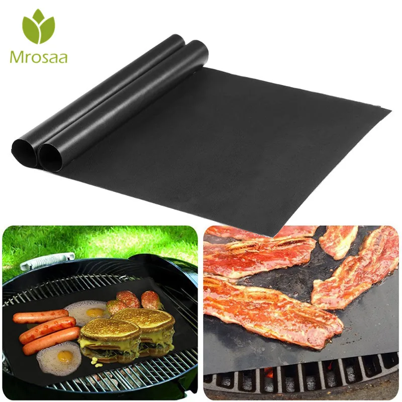 

1pc PTFE Non-stick BBQ Grill Mat Barbecue Baking Liners Reusable Fried Sheets 40 * 33cm Portable Outdoor Picnic Cooking Tool