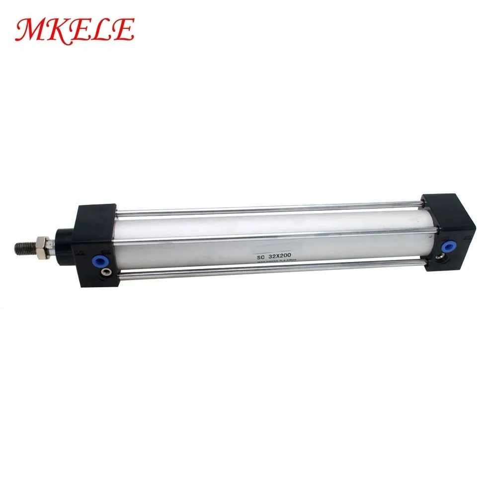 

Free Shipping Mini Pneumatic Cylinder 32mm Bore 200mm Double Acting Air Cylinder Stroke SC32-200
