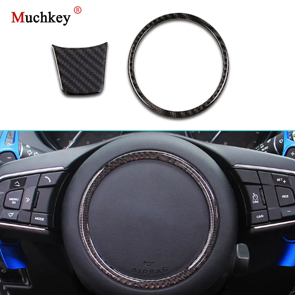 Carbon Fiber Car Steering Wheel Stickers Decals Emblem Decoration