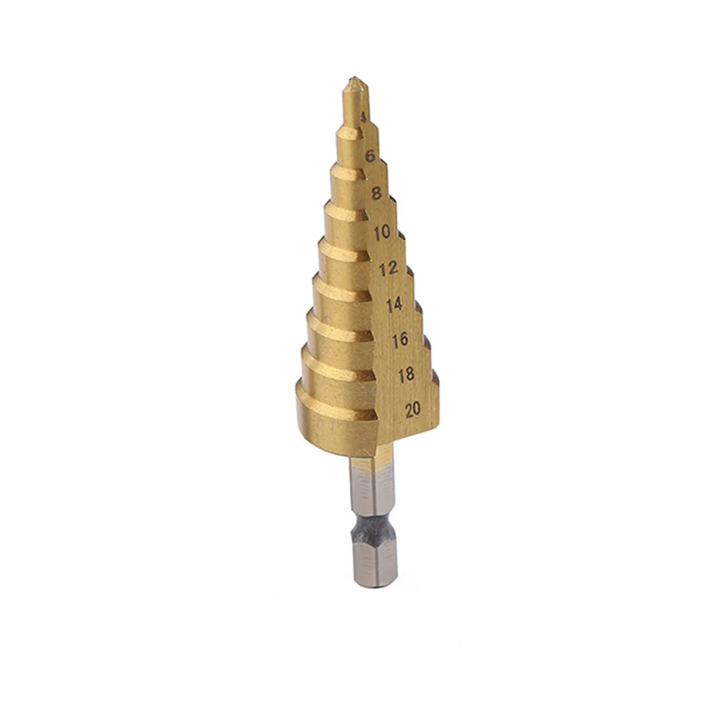 

HSS High-speed Steel Step Cone Bit Titanium Metric Hole Cutter Power Tool Hand Accessories Drill(4-20MM)