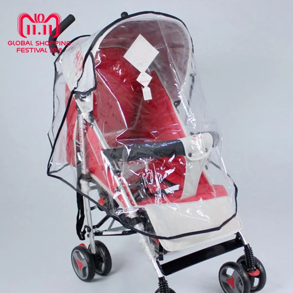 

Baby Stroller Accessories Universal Waterproof Rain Cover Zipper Open Dust Wind Shield Wheelchair Cover Kid Stroller Accessorie