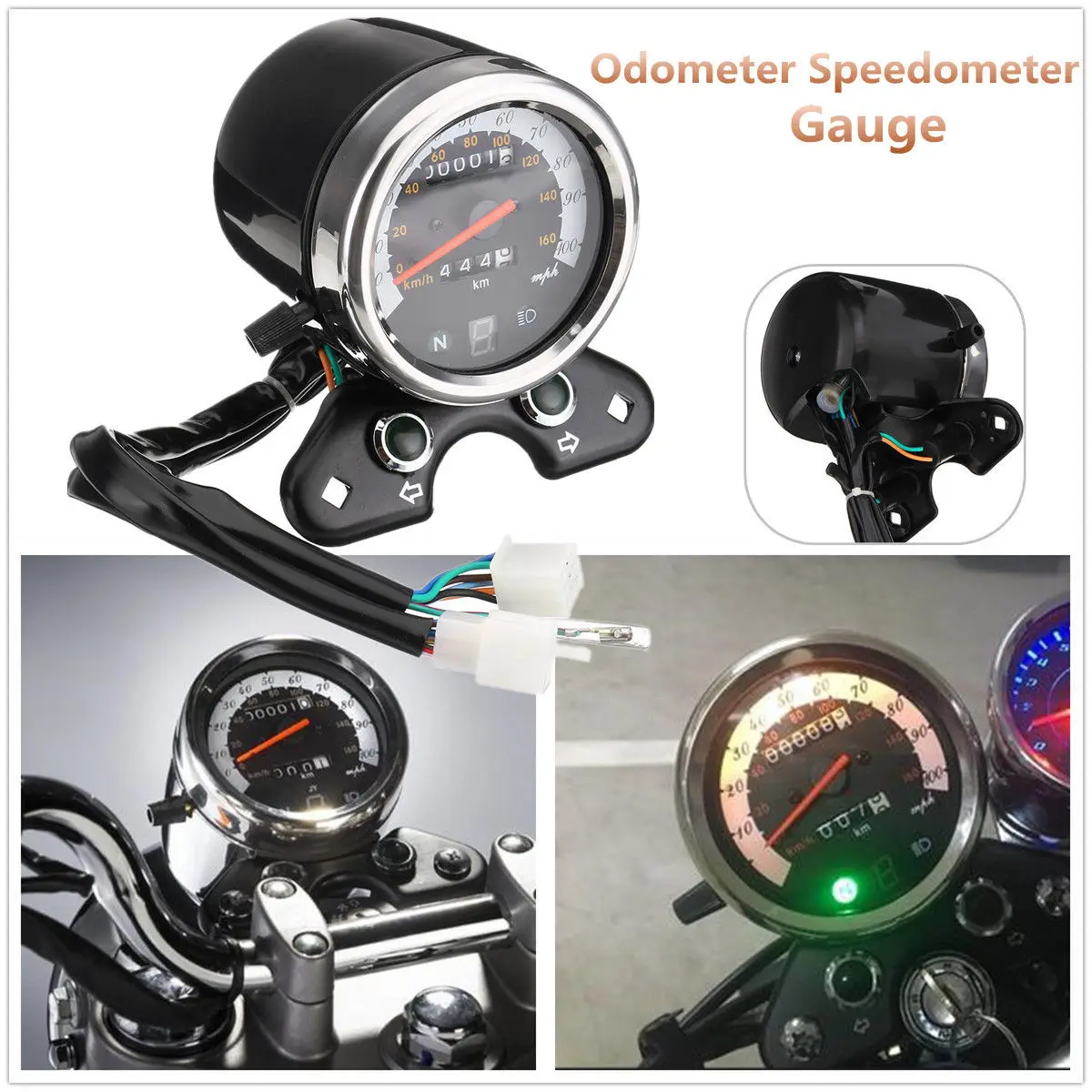

1pc 100% brand new and high quality Aluminum Motorcycle Odometer Speedometer Tachometer for Suzuki Cafe Racer