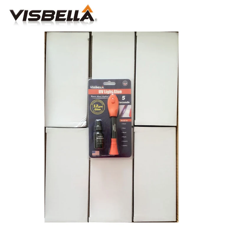 

8PCS/box Visbella (4g+8g refill package) 12g Liquid Plastic Welding Glue 5 Second Fix UV Light Glue quickly seal and repair easy