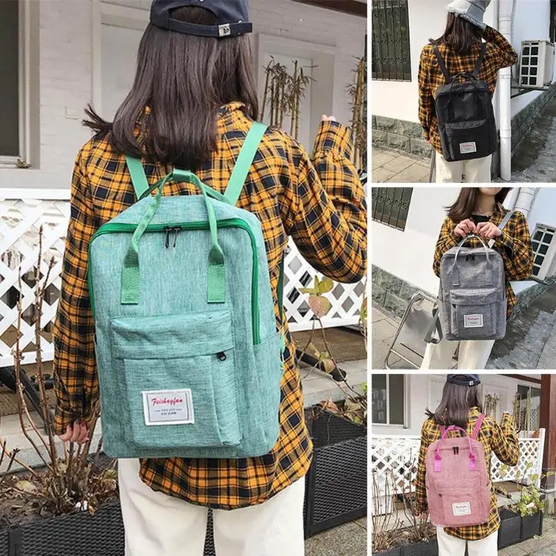 Estilo Preppy de lona de las mujeres, Mochila chicas adolescentes de la escuela bolsa de algodón de las señoras tela Mochila mujeres Mochila