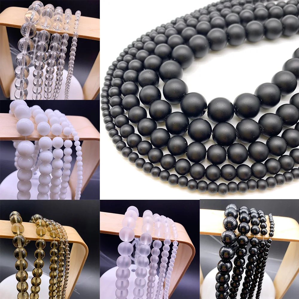 

Glass Beads 4-12mm 1ROLL Round Loose Beads for Jewelry Making Necklace Bracelet DIY Beading Cheap Wholesale