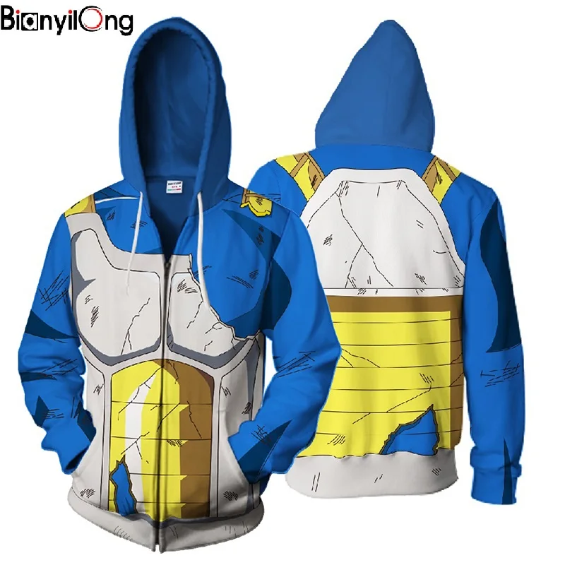 Новинка 2018 года толстовки на молнии с капюшоном Наруто и Жемчуг дракона Z & Goku
