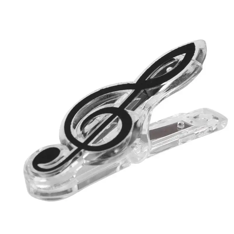 

Plastic Musical Notation Letter Paper Clip Pin Book Sheet Spring Holder Folder for Piano Guitar Violin Performance Stationery