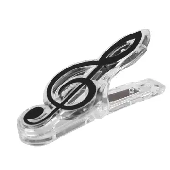 

Plastic Musical Notation Letter Paper Clip Pin Book Sheet Spring Holder Folder for Piano Guitar Violin Performance Stationery