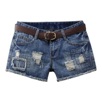 

Fashion Denim Shorts Womens Sexy Mid Waist Tassel Ripped Hole Jeans Summer Plus Size Jeans Shorts Feminino