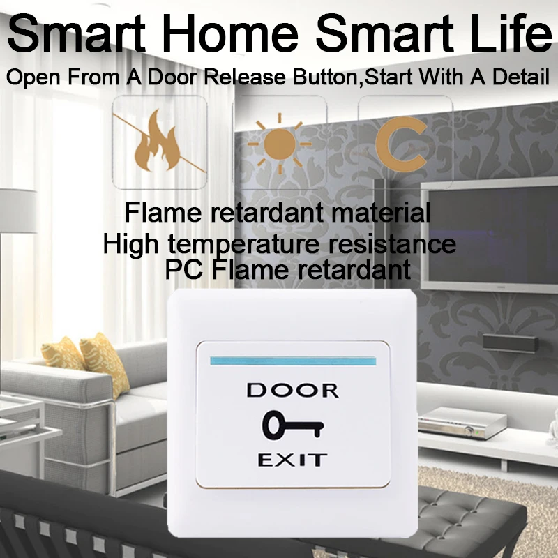 

OULET Door Exit Button Release Push Switch for Access Control System Electronic Door Lock NO COM lock Sensor Switch Access Push