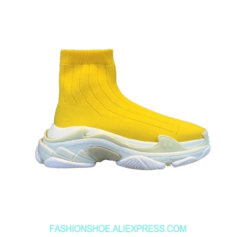 

Rome Style Sock Ankle Boots High Plaform Sneakers Fashion Knitting Sock Slim Fall Winter Boots Cool Ladies botas mujer 2019 New
