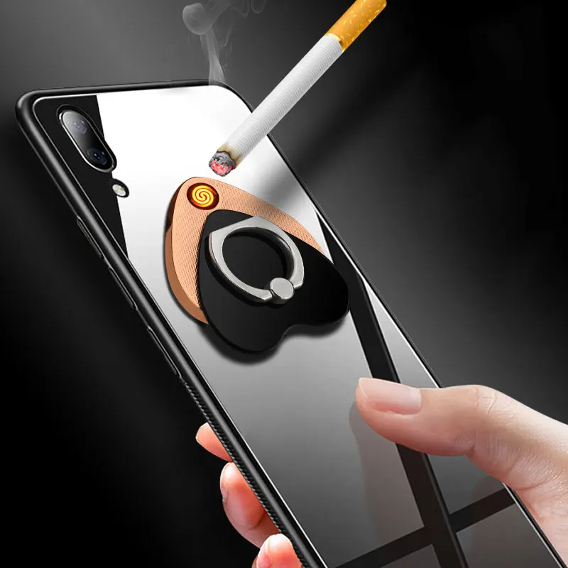 

Creative Electric Lighter Love Shape Mobile Phone Bracket Cigarette Lighter USB Rechargeable Lighter Mobile Phone Holder