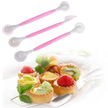 

3Pcs Fondant Cake Decorating Modelling Tools 6 Patterns Flower Decoration Pen Pastry Carving Cutter Baking Cake Mold