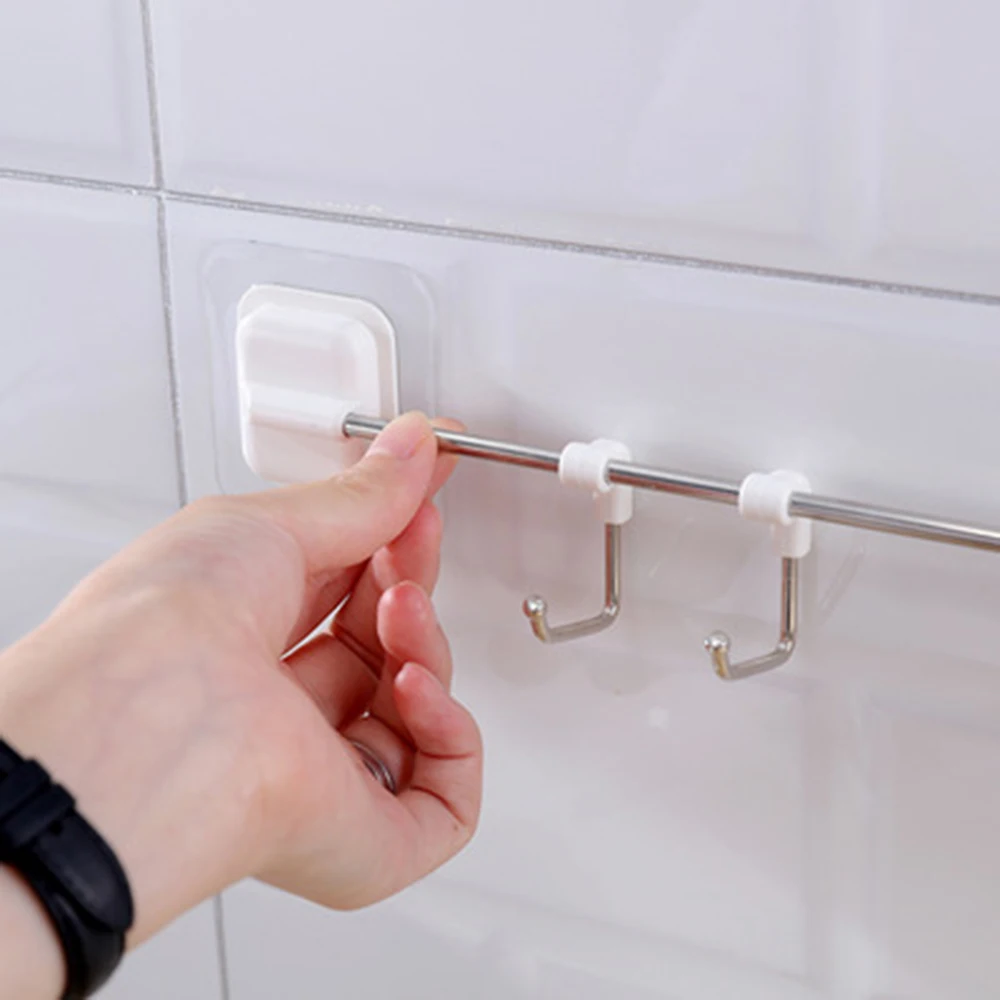 

5 Hook Clothes Towel Rack Suction Cup Holder Bathroom Kitchen PVC Sucker Hanger