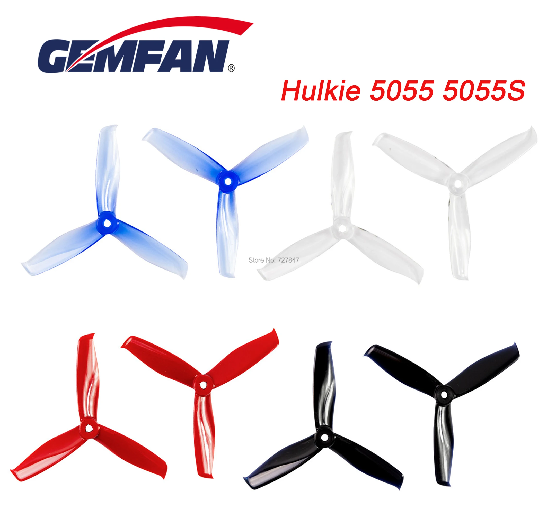 12 пар/24 шт Gemfan Hulkie 5055 3 лезвия cw ccw пропеллер prop совместимый 2205 бесщеточный